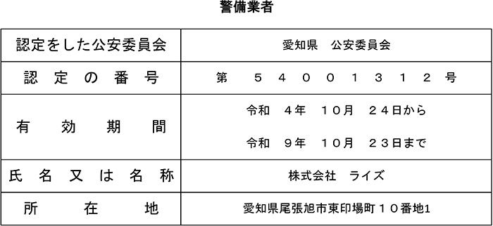 警備業者